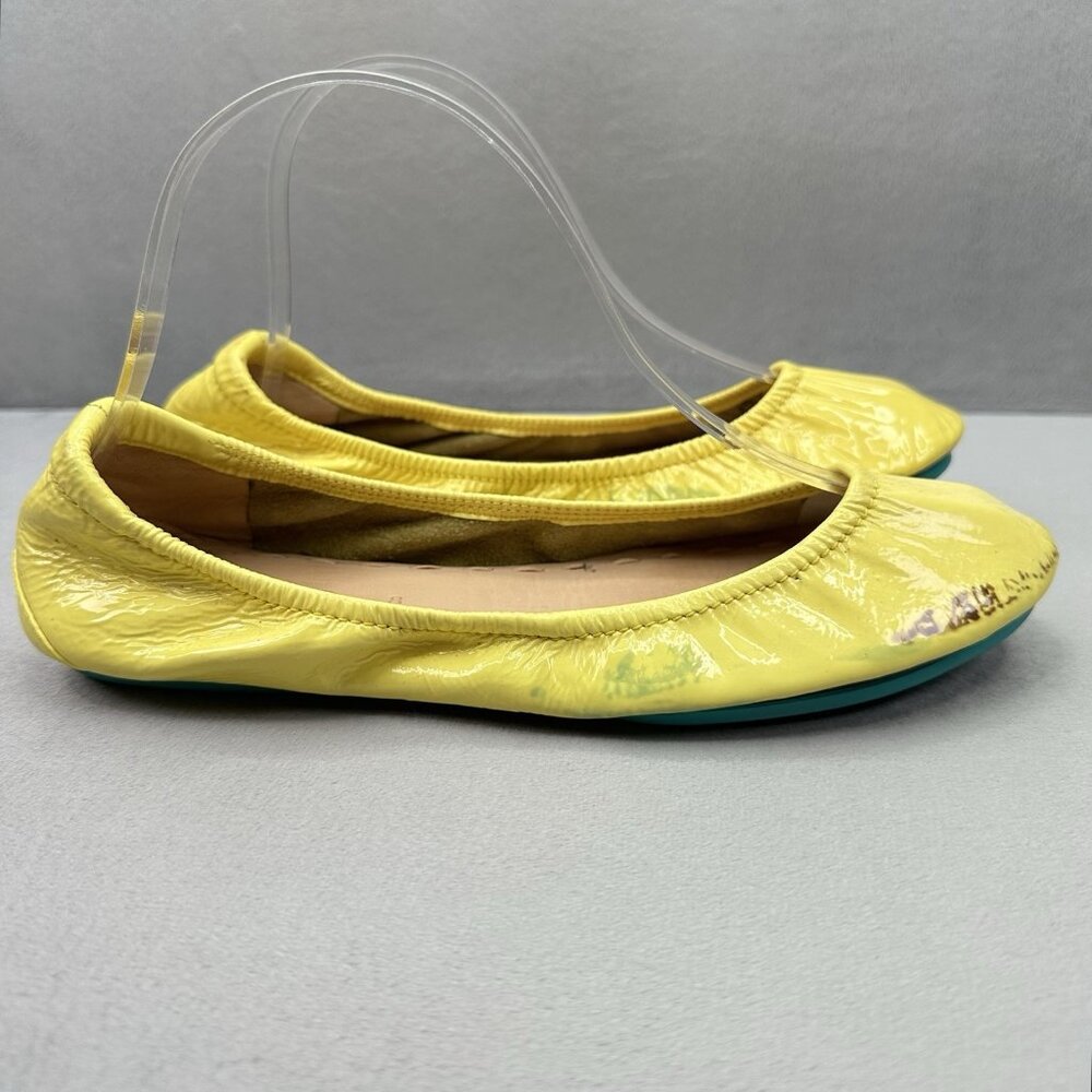 Tieks by Gavrieli Lemon Yellow Womens Size 8 Patent Leather Ballet Flats‎